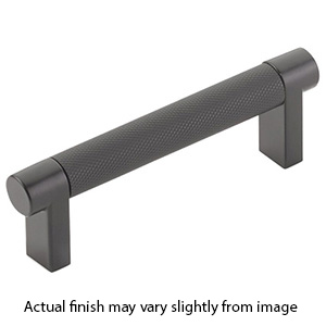 3.5" cc Select Knurled Cabinet Rectangular Pull - Flat Black