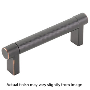 3.5" cc Select Knurled Cabinet Rectangular Pull - Oil Rubbed Bronze