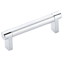 3.5" cc Select Knurled Cabinet Rectangular Pull - Polished Chrome