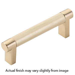 3.5" cc Select Knurled Cabinet Rectangular Pull - Satin Brass