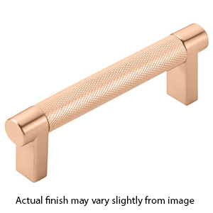 4" cc Select Knurled Cabinet Rectangular Pull - Satin Copper