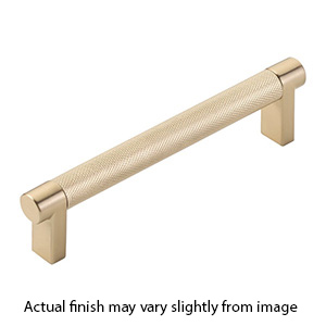 6" cc Select Knurled Cabinet Rectangular Pull - Satin Brass