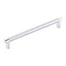 8" cc Select Knurled Cabinet Rectangular Pull - Polished Chrome