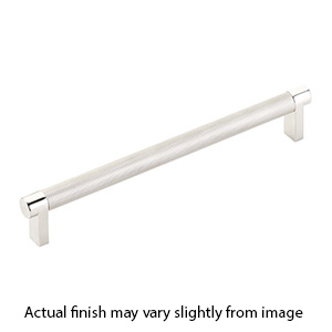 8" cc Select Knurled Cabinet Rectangular Pull - Polished Nickel