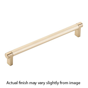 12" cc Select Knurled Cabinet Rectangular Pull - Satin Brass