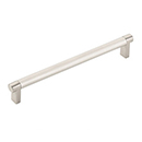 8" cc Select Knurled Cabinet Rectangular Pull - Satin Nickel