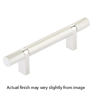 3.5" cc Select Knurled Cabinet Bar Pull - Polished Nickel