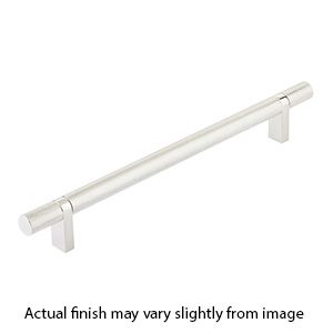 8" cc Select Knurled Cabinet Bar Pull - Polished Nickel