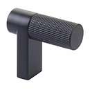 1-1/2" Select Knurled Cabinet Finger Pull - Flat Black