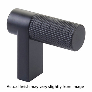 2" Select Knurled Cabinet Finger Pull - Flat Black