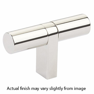 2-1/4" Select Bar Smooth Cabinet T-Knob - Polished Nickel