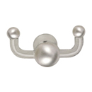 2609 - Traditional Brass - Double Hook - Small Round Rosette - Satin Nickel