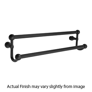 26033 - Traditional Brass - 30" Double Towel Bar - Wilshire Rosette - Flat Black