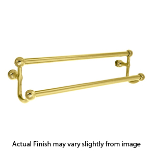 26033 - Traditional Brass - 30" Double Towel Bar - Ribbon & Reed Rosette - French Antique