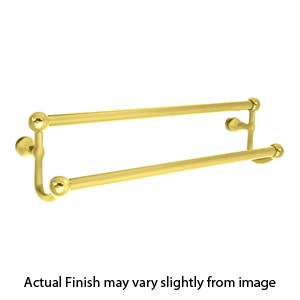 26033 - Traditional Brass - 30" Double Towel Bar - Round Rosette - Polished Brass