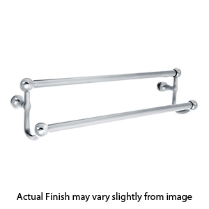 26033 - Traditional Brass - 30" Double Towel Bar - Round Rosette - Polished Chrome