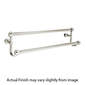 26031 - Traditional Brass - 18" Double Towel Bar - Wilshire Rosette - Polished Nickel