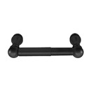 2605 - Traditional Brass - Spring Rod Paper Holder - Wilshire Rosette - Flat Black