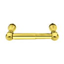 2605 - Traditional Brass - Spring Rod Paper Holder - Small Round Rosette - Polished Brass