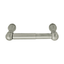 2605 - Traditional Brass - Spring Rod Paper Holder - Small Round Rosette - Satin Nickel