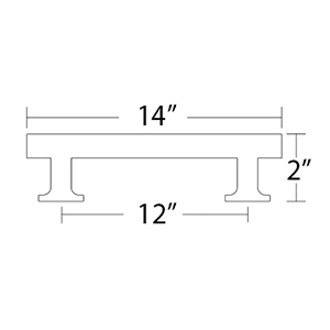 87001 - Urban Modern - 12" cc Freestone Appliance Pull - Polished Chrome