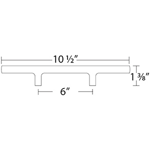 86685 - Urban Modern - 6" cc Mod Hex Extended Pull - Flat Black