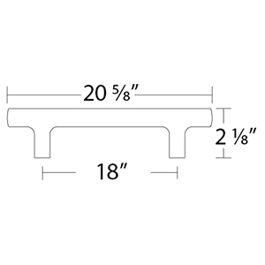 87004 - Urban Modern - 18" cc Mod Hex Appliance Pull - Polished Chrome