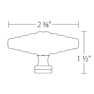 76017 - Wrought Steel - 2 3/8" Bastogne Knob - Satin Steel