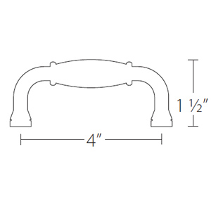 76024 - Wrought Steel - 4" Normandy Pull - Flat Black