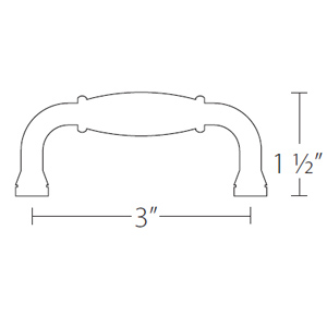 76027 - Wrought Steel - 3" Normandy Pull - Flat Black