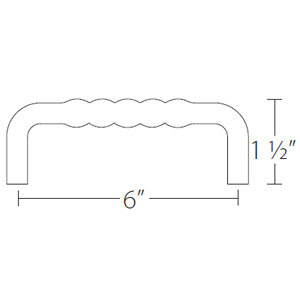 76045 - Wrought Steel - 6" San Carlos Pull - Satin Steel