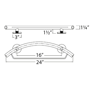 Crescent 24" Grab Bar w/ Towel Bar