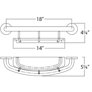 Grab Bar w/ Shampoo Shelf