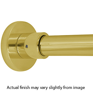 36" Shower Rod - Deluxe Contemporary - Unlacquered Brass