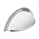 575 26 - Atherton - Plain Surface/ Knurled Edge Cup Pull - Polished Chrome