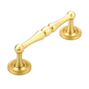 576 SB - Atherton - 4" Knurled Footplate Pull - Satin Brass