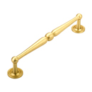 577 SB - Atherton - 8" Knurled Footplate Pull - Satin Brass