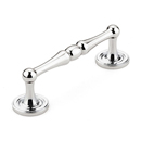 579 PN - Atherton - 4" Plain Footplate Pull - Polished Nickel