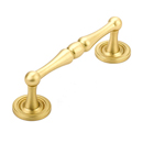 579 SB - Atherton - 4" Plain Footplate Pull - Satin Brass