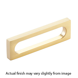 10032-US4 - Modern Oval Slot - 3.5"cc Cabinet Pull - Satin Brass