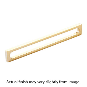 10034-UNBR - Modern Oval Slot - 8"cc Cabinet Pull - Unlacquered Brass