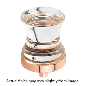 76 - City Lights - 1-1/8" Concave Glass Knob - Polished Rose Gold