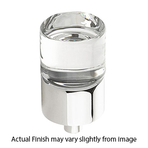 74 - City Lights - 7/8" Cylinder Glass Knob - Polished Nickel