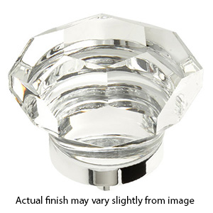 54 - City Lights - 1.75" Faceted Dome Glass Knob - Polished Chrome