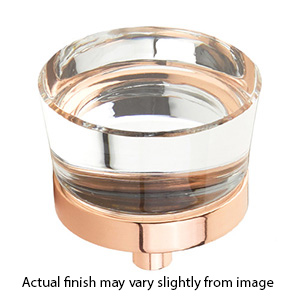 77 - City Lights - 1-3/8" Flat Disc Glass Knob - Polished Rose Gold