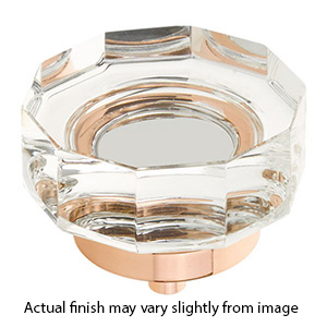 53 - City Lights - 1.75" Large Multi-Sided Glass Knob - Polished Rose Gold