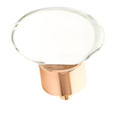 60 - City Lights - 1.75" Oval Glass Knob - Polished Rose Gold