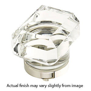 52 - City Lights - 1.75" Rectangular Glass Knob - Polished Nickel