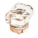 52 - City Lights - 1.75" Rectangular Glass Knob - Polished Rose Gold