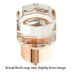 55 - City Lights - 1-1/8" Round Multi-Sided Glass Knob - Polished Rose Gold